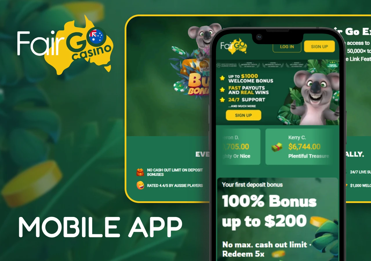 airGo Casino mobile app and optimized gaming experience on smartphones and tablets.